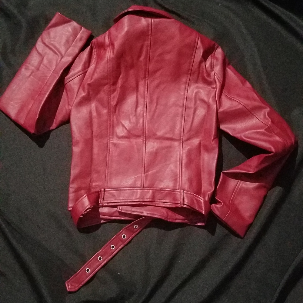 Red Faux Leather Jacket - Picture 2 of 4